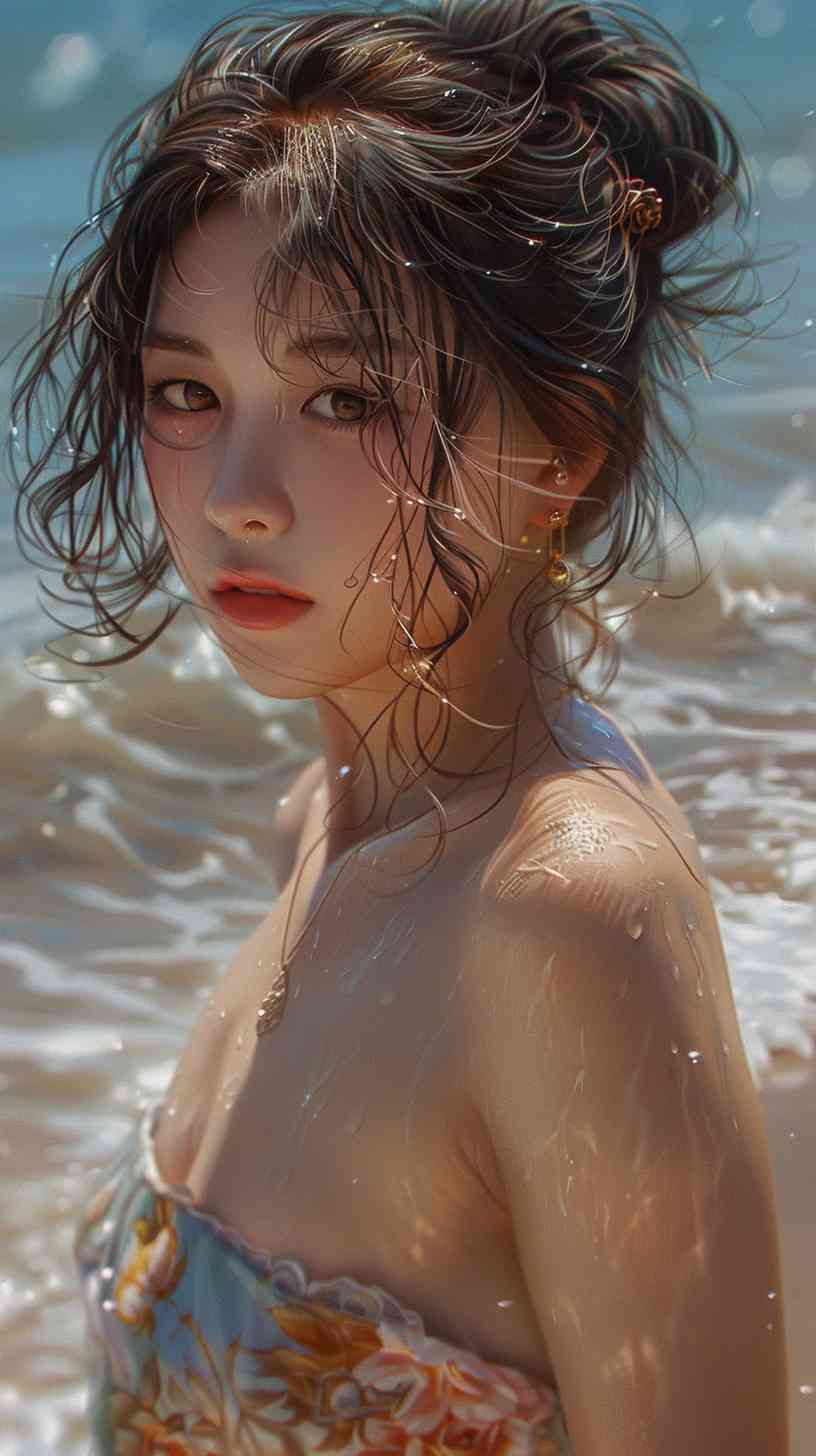 湿发美女